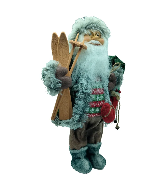 Tradineur-Christmas Santa Claus figure-made of polyester-decoration for Christmas season-Height approx.: 45 cm