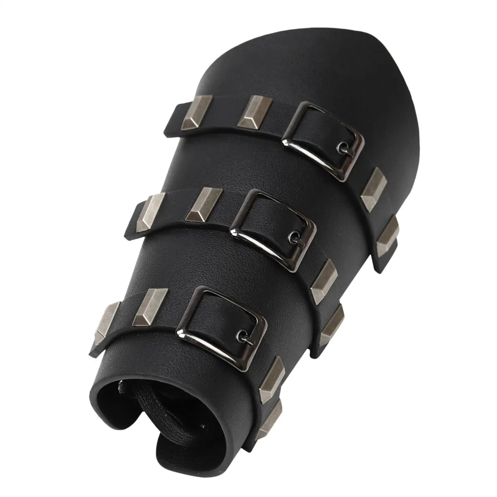 Braçadeiras de braço de couro sintético vintage com fivela de manopla unissex para apresentações de palco de Halloween