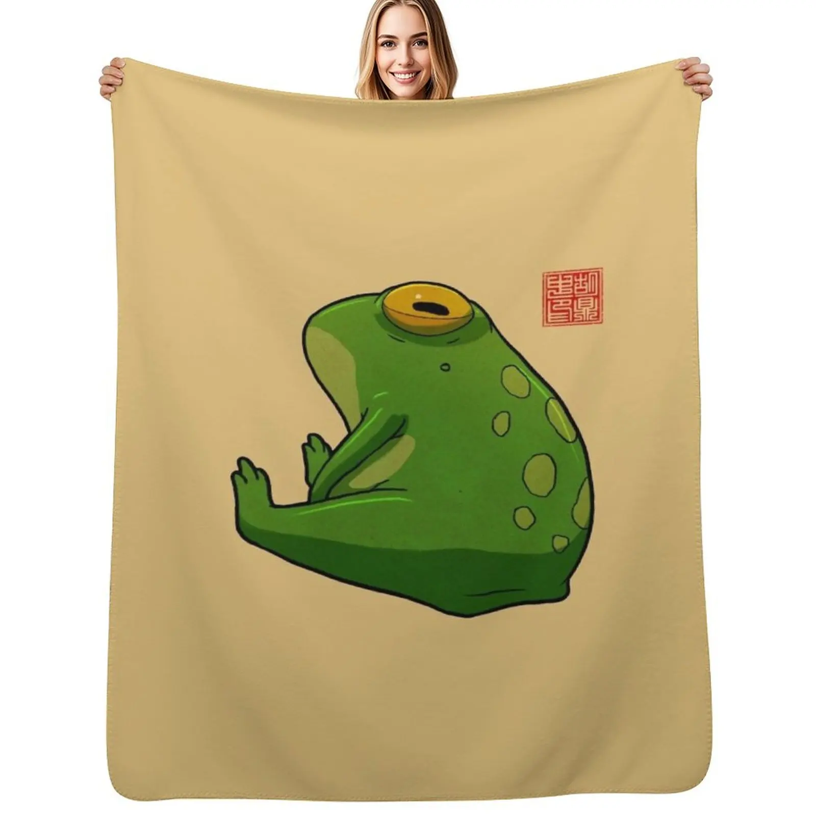 Grumpy Frog Throw Blanket Year Round Soft Comfortable Blanket for Home