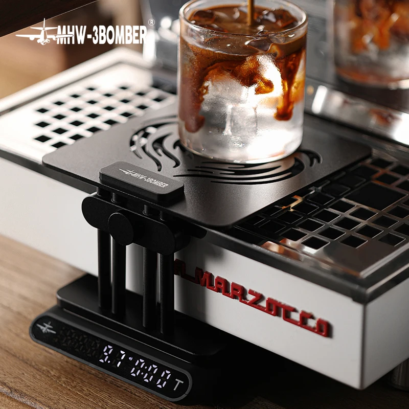 MHW-3BOMBER Pesante per caffè ad altezza regolabile con base antiscivolo in silicone Supporto per bilancia elettronica Strumenti Barista impermeabili