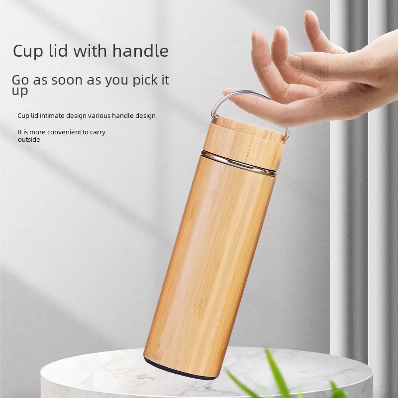 Foreign trade bamboo shell thermos cup vacuum bamboo cup car bamboo shell coffee cup gift bamboo cup office bamboo cup Bling cup