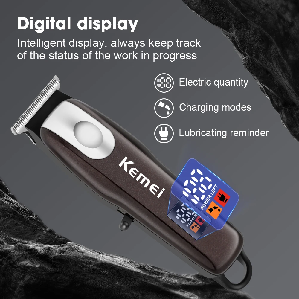 Kemei KM-PG233 KEMEI New Mini Electric Clipper Barber Charging and Inserting Dual Use Small and Portable LCD Count Hair Clipper