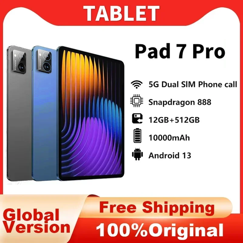 Планшет Android Pad 7 Pro, 10 + 2025 ГБ, 8 ядер, 4G/LTE