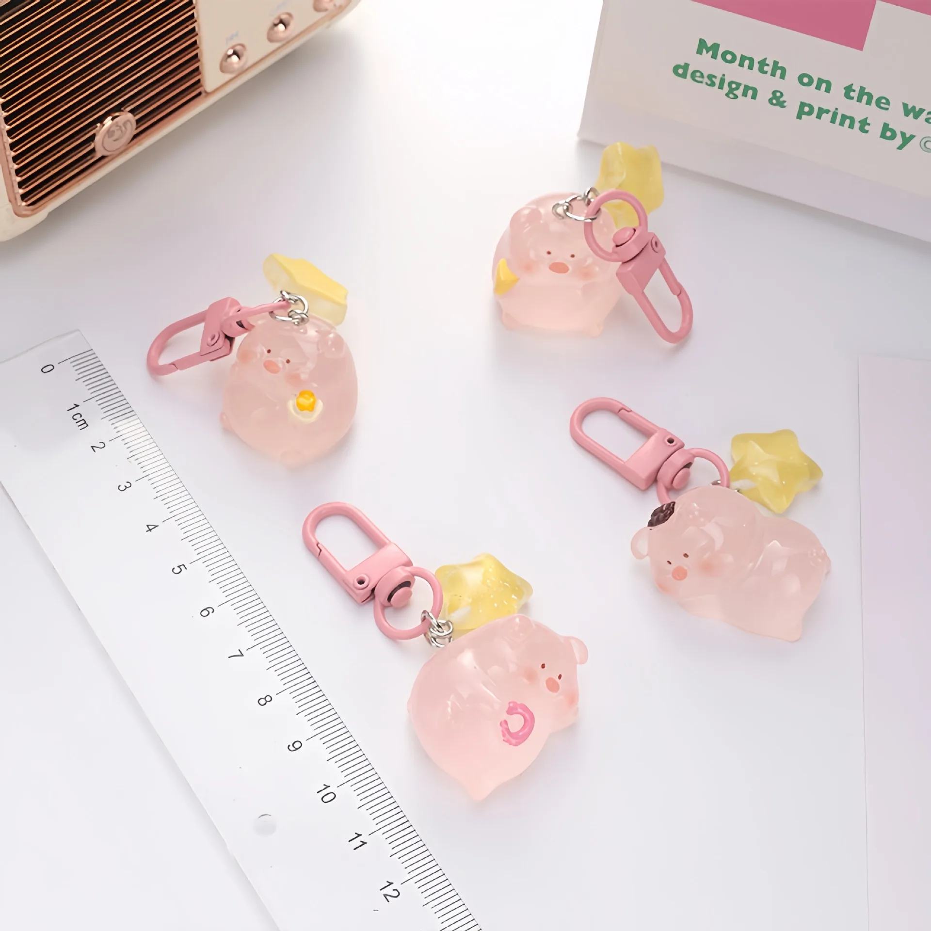 الإبداعية لطيف هلام الراتنج الكرتون خنزير مفتاح سلسلة سحر الديكور الوردي خنزير قلادة الكورية نمط حقيبة قلادة ثلاثية الأبعاد مفتاح سلسلة الفتيات #4