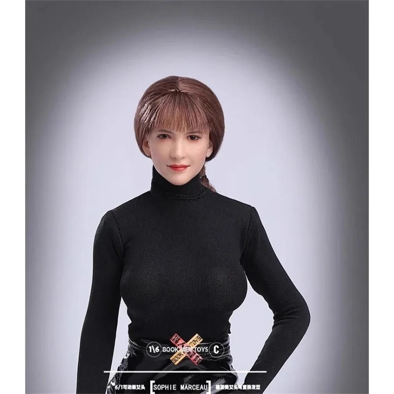 

1/6 весы, скульптура головы женщины-солдата, подвижные глаза, красивая голова, резьба для 12 дюймов, бледная кожа, TBLs42 AT201/202, фигурки тела