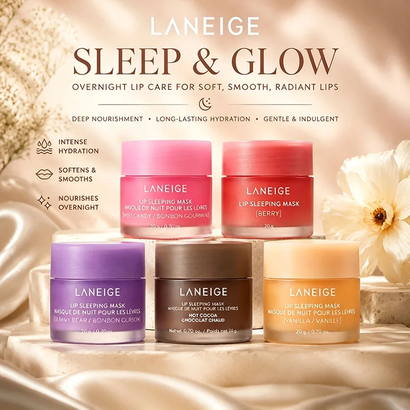 Brillo Labial Laneige Donut Strawberry Sugar, Brillo Labial Voluminizador, Brillo Labial Strawberry Shortcake Hot Cocoa Berry 20g, Brillo Labial para el Cuidado de la Piel