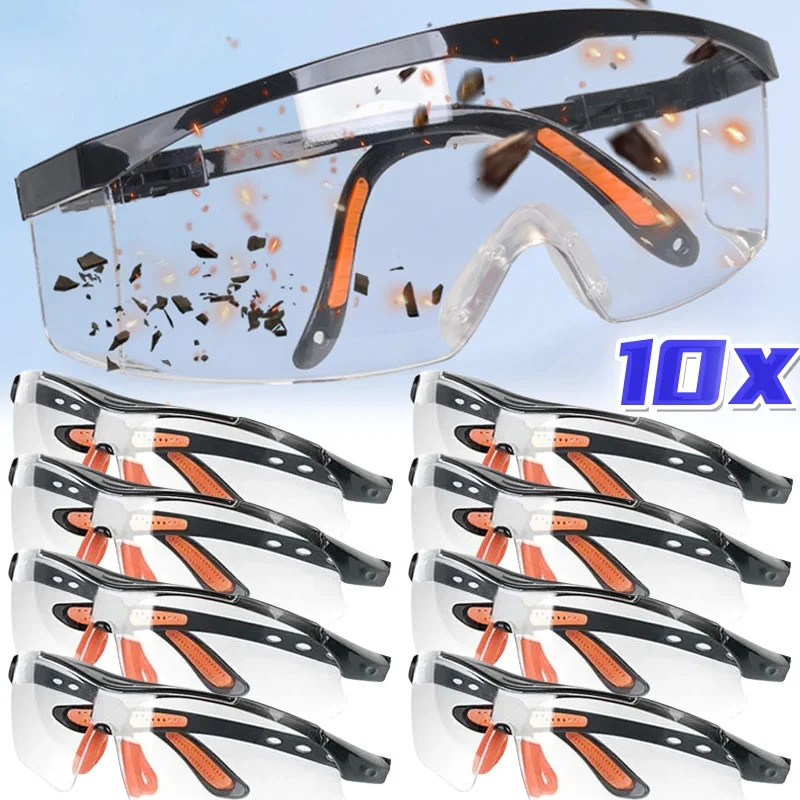 

1/10 шт. защитные очки для езды на велосипеде, рабочие женские и мужские прозрачные очки для защиты от песка, защита от брызг, ветра, пыли, очки