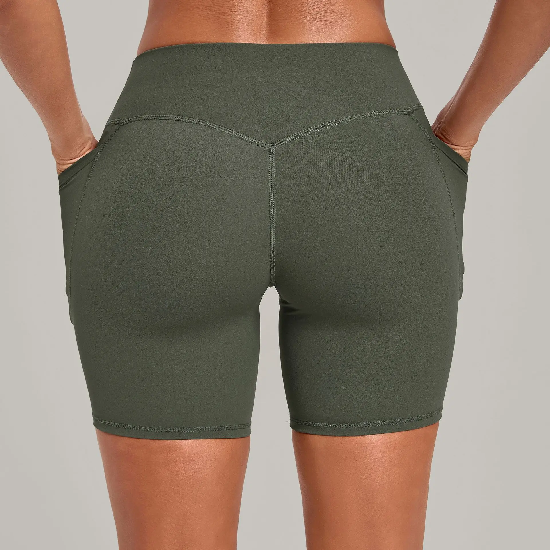 High-waisted Hip Lift Yoga Shorts with Side Pockets Women's Outdoor Activities Casual Wear Running Fitness Gym Workout Shorts
