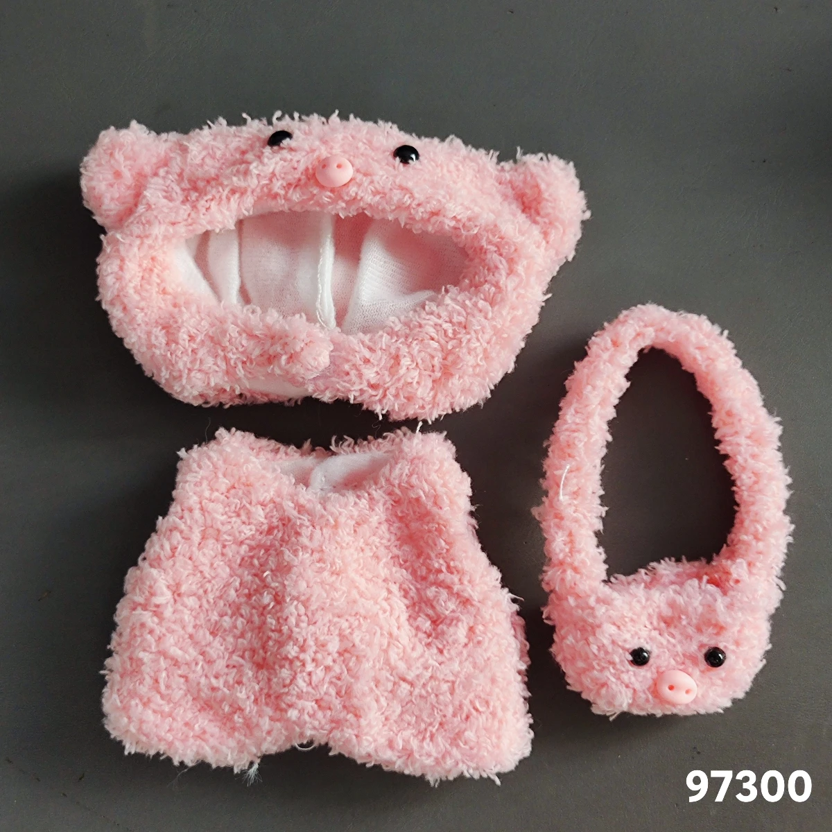 

17cm Labubu Doll Clothes Set Pink Piggy Hat Vest Bag Outfit Fashion Plush Doll Accessory for Labubu V1 V2 Idol DIY Kid Gift