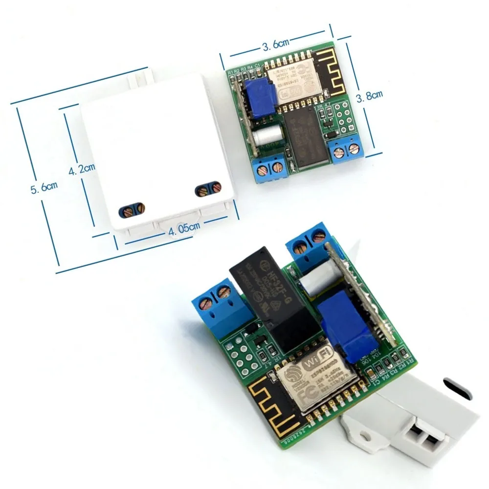 

​Secondary Development DIY Relay Module with Shell ESP8266-12F WiFi 220V/12V Remote Control Relay Support Server/Client Modes