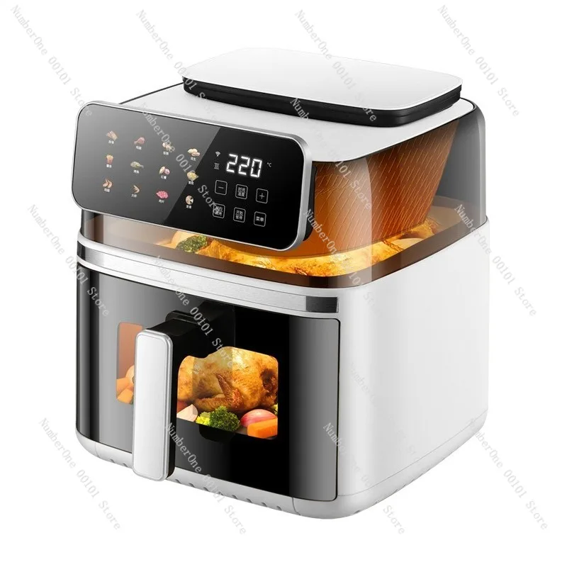 8L Air Fryer Dual Heat Source Visual Window Smart WiFi Control Oil Free Fryer Large Capacity Kitchen Appliance