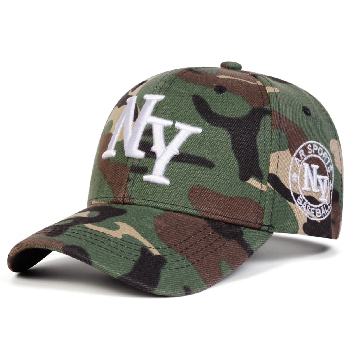 Unisex NY Brief Stickerei Camouflage Baseball Caps Frühling Herbst Outdoor Einstellbare Casual Hüte Sonnenschutz Hut Sport Kappe – Detail 2