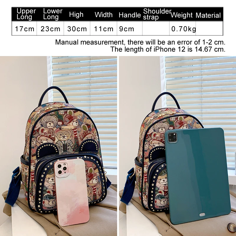 BeiBaoBao Brand Luxury Rivet Designer Backpack For Women 2023 Fashion PU Leather Women Backpack Female College Student Backpack