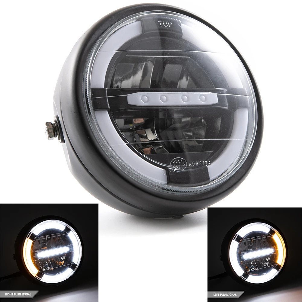 

6.5 Inch Motorcycle Led Headlight Universal 6.5" Round Head Light for Harley Sportster Cafe Racer Honda Yamaha Suzuki Custom