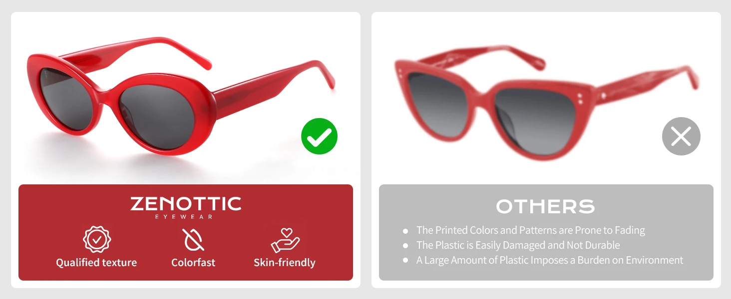 ZENOTTIC Neue Damen-Sonnenbrille, oval, handgefertigt, Acetat, polarisiert, UV400, Schutzsonnenbrille für Damen, Geschenk, Urlaub – Detail 7