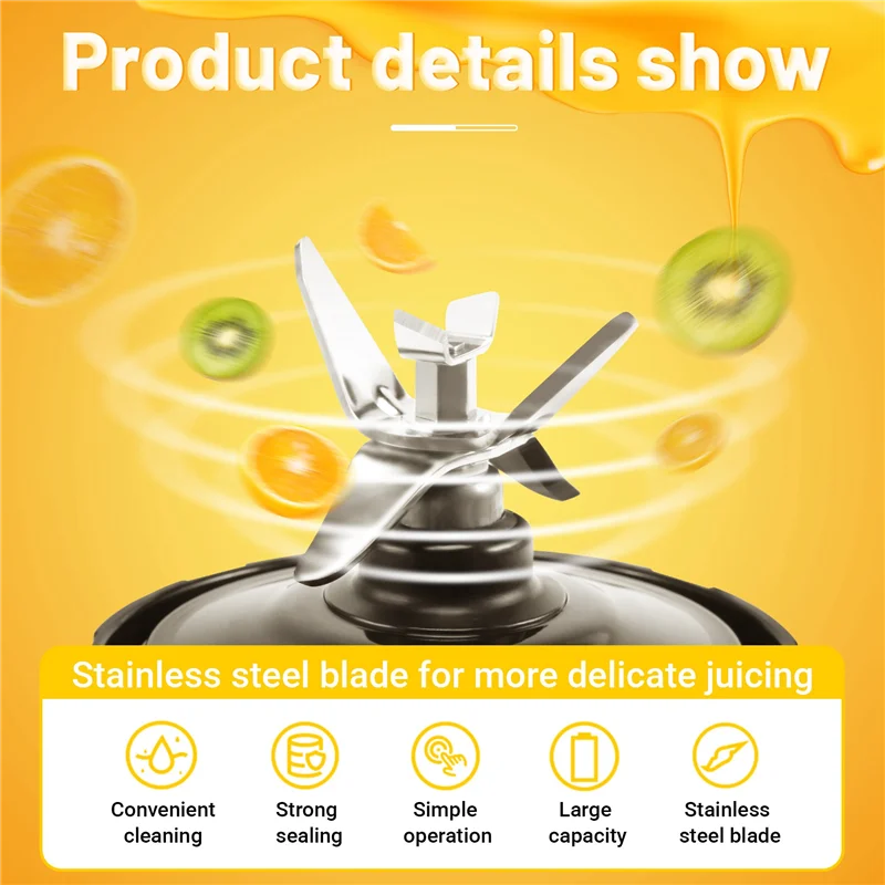 قطع غيار خلاط B51C للنينجا، كوبين 24 أونصة مع أغطية للذهاب، شفرة مستخرج 7 زعانف، لجهاز Nutri Ninja Auto IQ #5