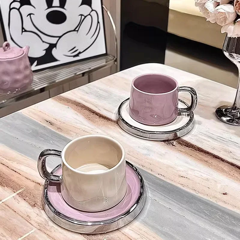 Kawaii Pink Coffee Cup Modern Portable Art Travel Japanese Tea Cup Luxury Porcelain Gobelet Reutilisable Tea Accessories