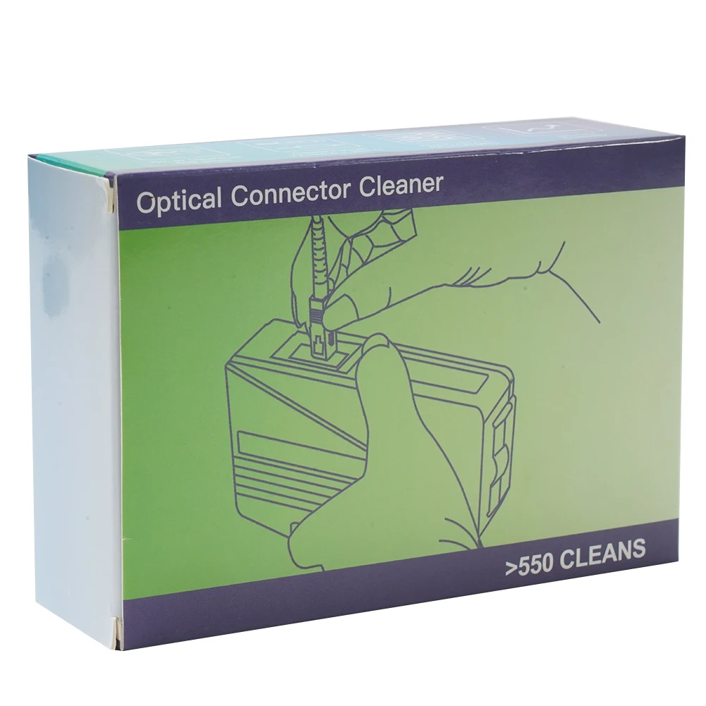 Optical Fiber Connector Cleaner Box Cassette 500 Times Reusable For FTTX Lab Test Measurement Inspection Tool