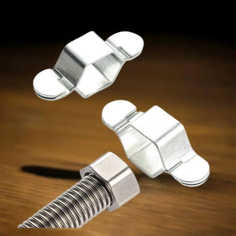 

1/5/10 шт., серебряный железный 4-точечный гофрированный ключ для труб, шестигранная гайка, инструмент для ремонта, съемный кухонный кран, ключ для впускного шланга