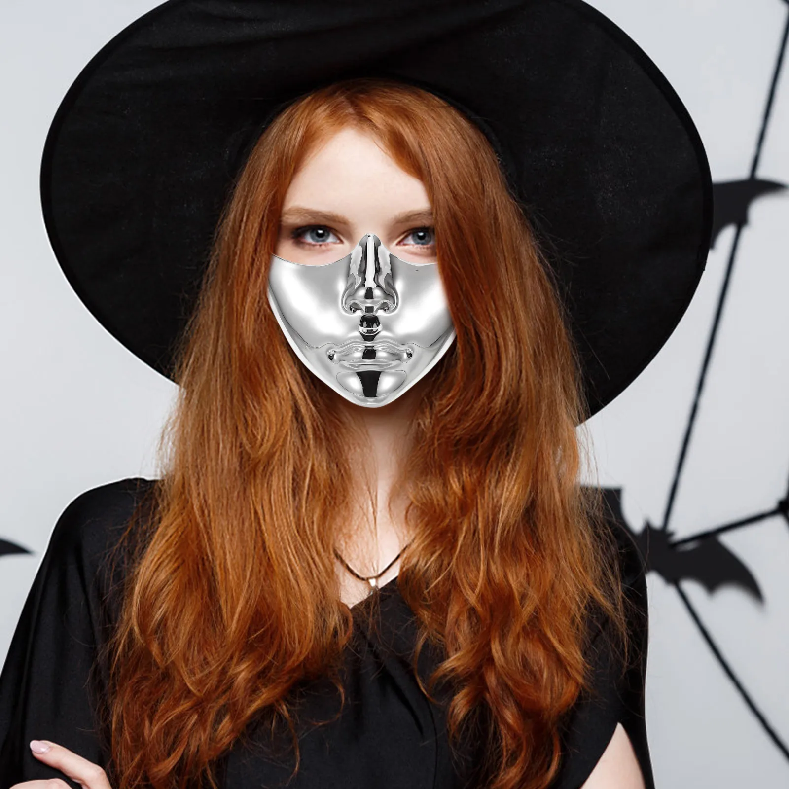 Máscara de media cara de estilo mecánico, cubierta de mascarada de plástico Punk para hombres y mujeres, fiesta, Carnaval, Cosplay, Mardi Gras, club nocturno