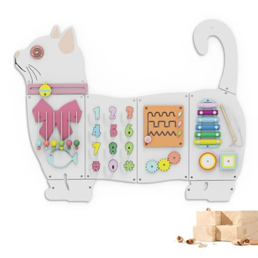 

Деревянные настенные панели-бизиборды для малышей: развивающий центр по философии Монтессори, сенсорные развивающие игрушки, способствующие всестороннему развитию.