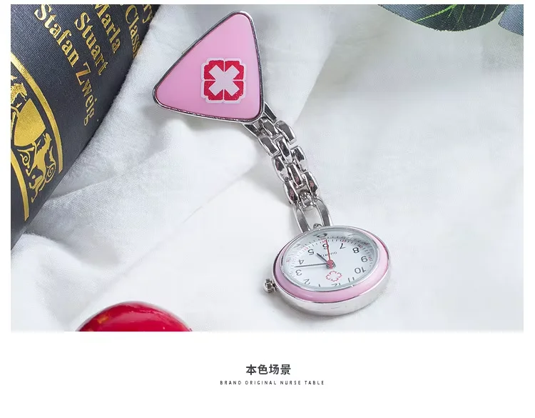 

Life waterproof round glass variety of colors stylish and compact easy to carry triangle nurse quartz pocket watch