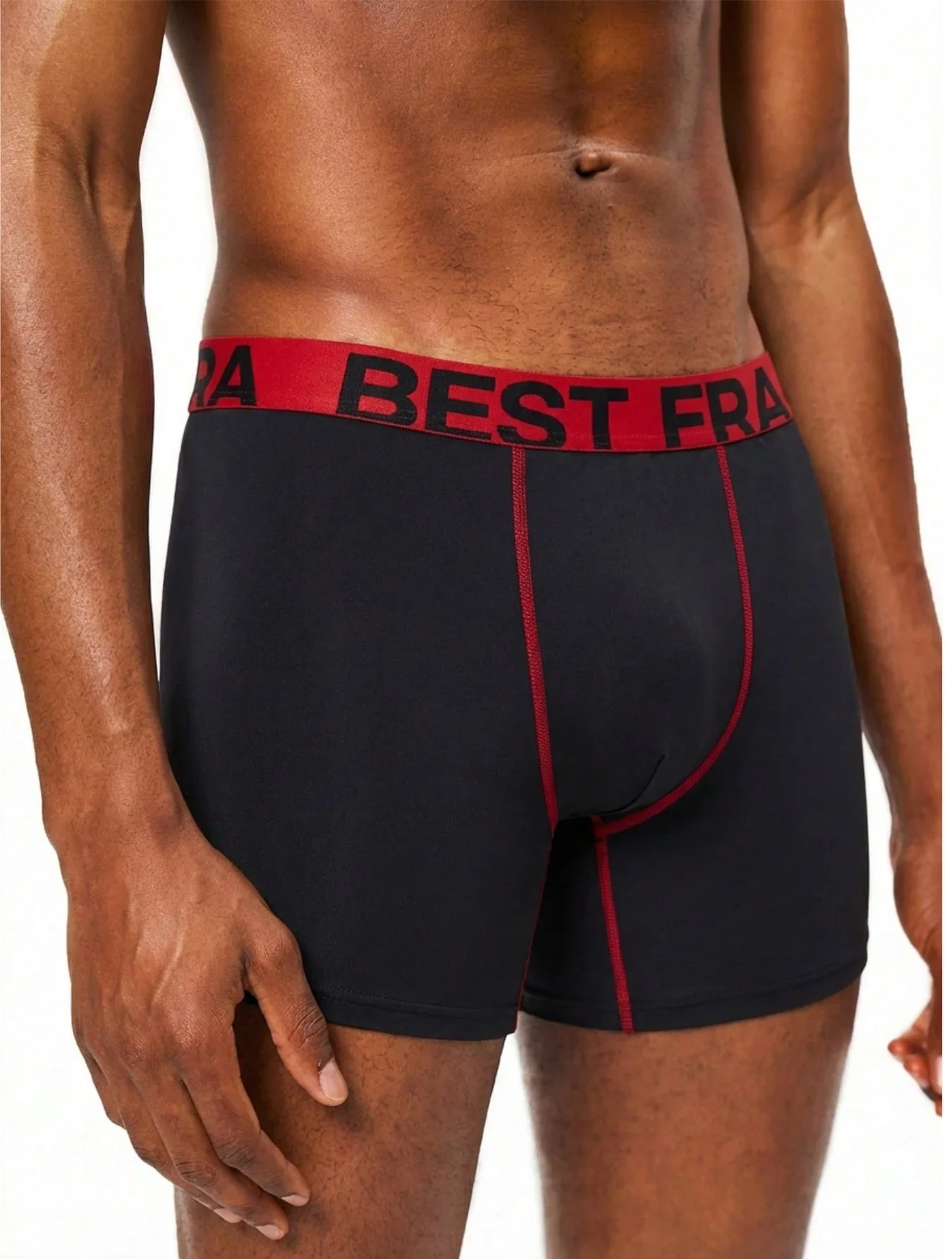 

Mens Letter Print Elastic Waistband Slim Fit Breathable Boxer Briefs