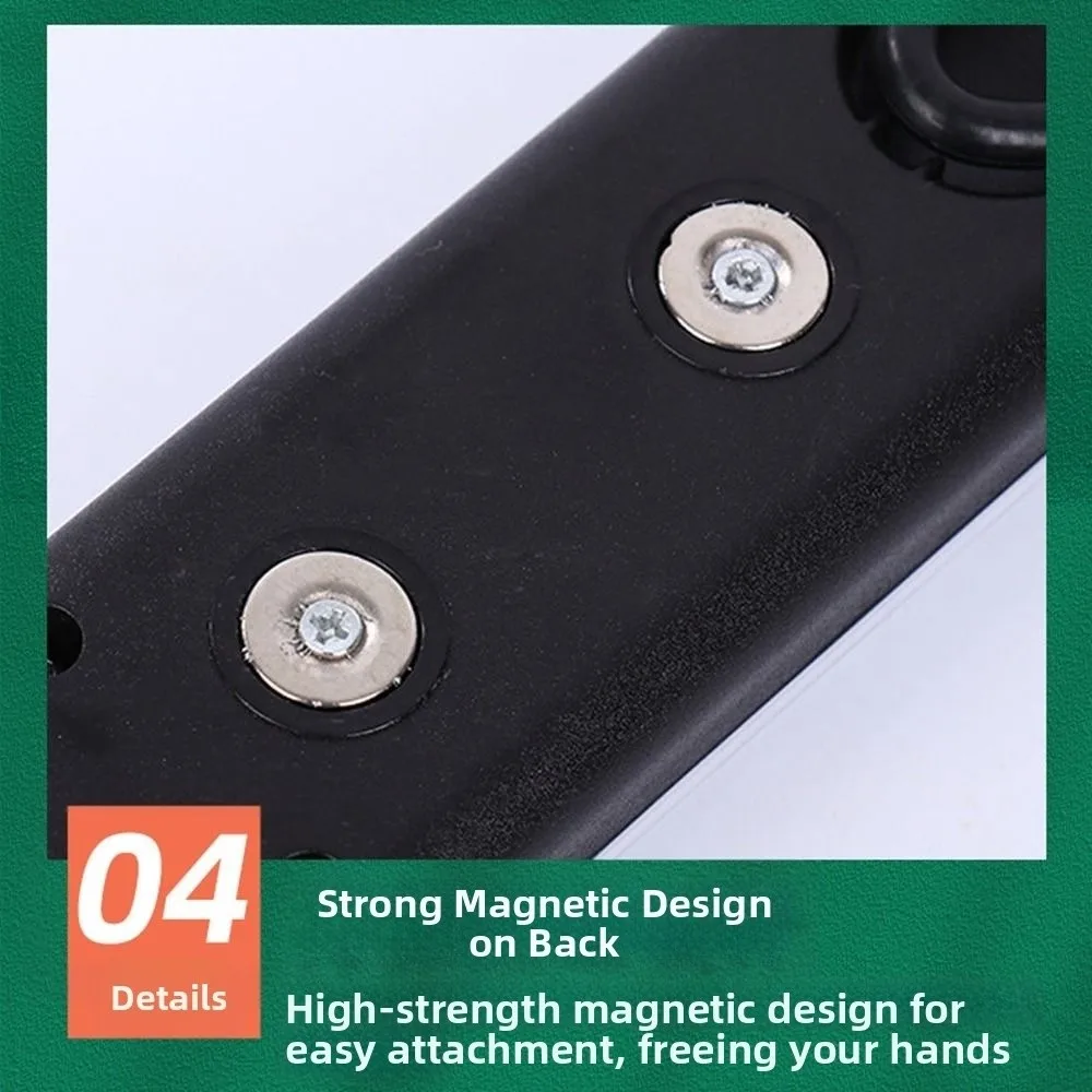 1pc 220V Magnetic Work Light Pure Copper Wire High Brightness Handheld Inspection Lamp Plug-in Magnetic Design