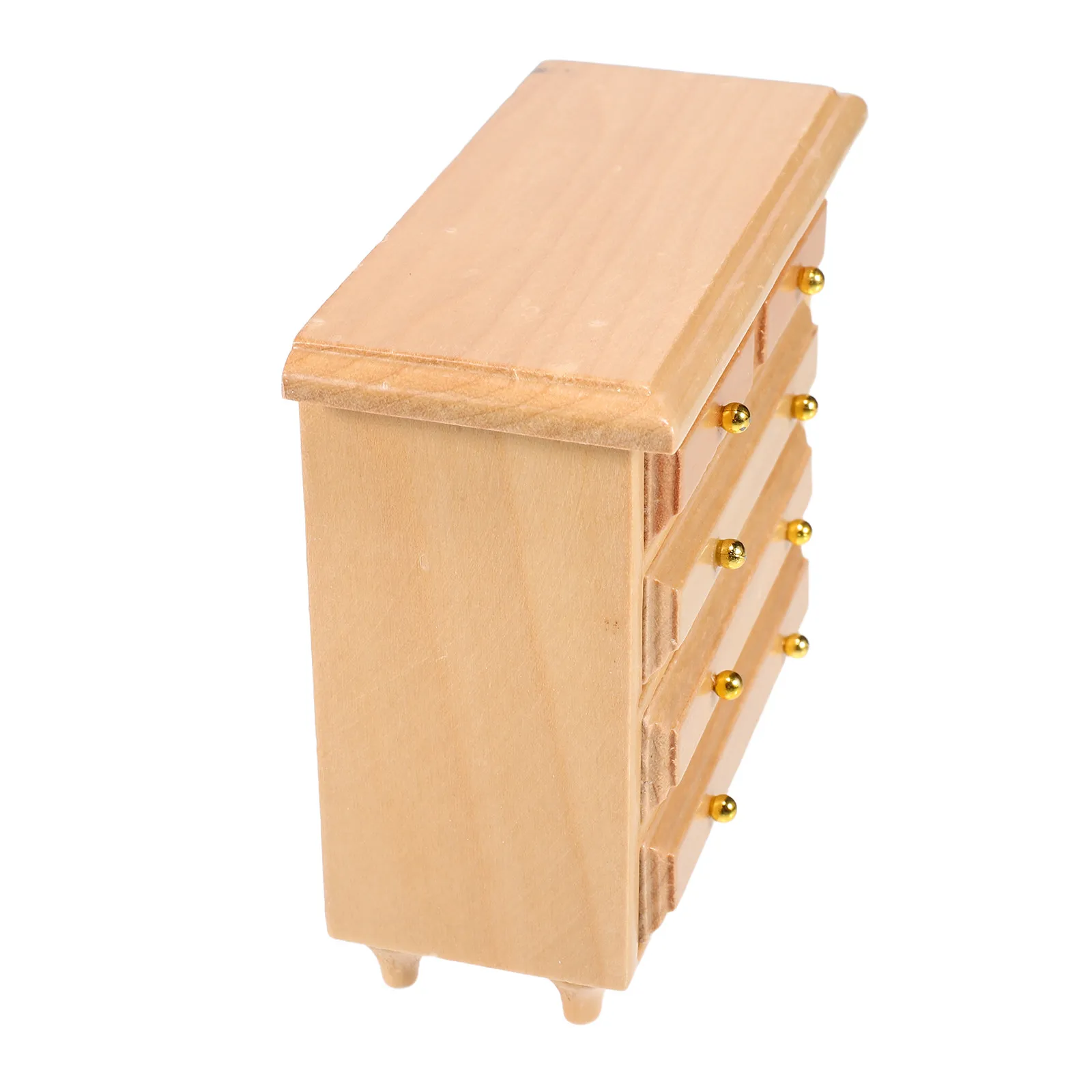 

Miniature Wooden Cabinet 1:12 Scale Solid Wood Mini Storage Cabinet Drawers for Dollhouse Living Room Bedroom Scenes Realistic