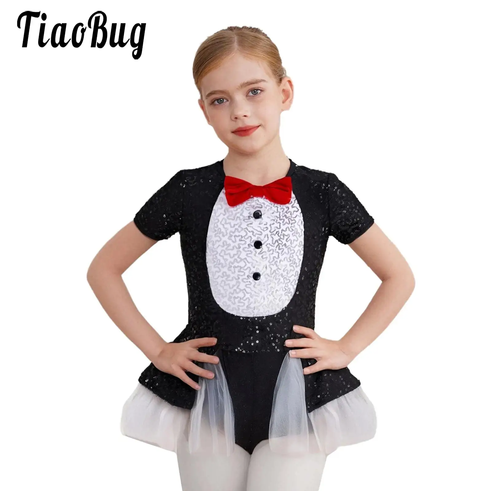 

Girls Ringmaster Circus Magician Drummer Costume Sequins Tutu Dance Dress Halloween Carnival Dress-up Theme Party Costumes