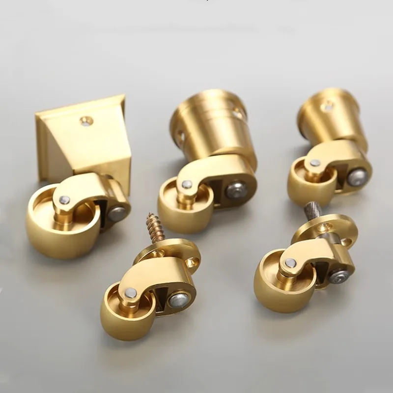 2 Pcs Of High-end Brass Casters Universal Furniture Casters Sofa Table And Chair Casters Office Chair Wheels Furniture Hardware