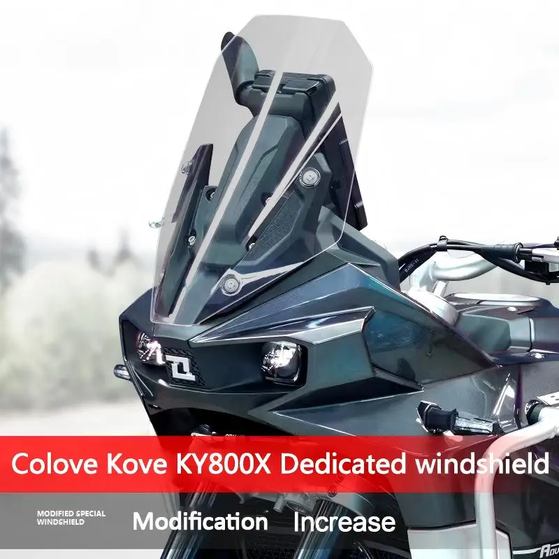 For Keeway Motorcycle 800X  Windshield Windscreens Wind Deflectors Viser Visor Screen Increased height and thickened guide plate