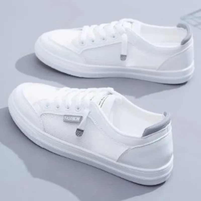 Women Sneakers Women\'s Vulcanize Shoes Spring Autumn Breathable Flats Solid Color Mesh Shoes Young Woman Casual White Shoes