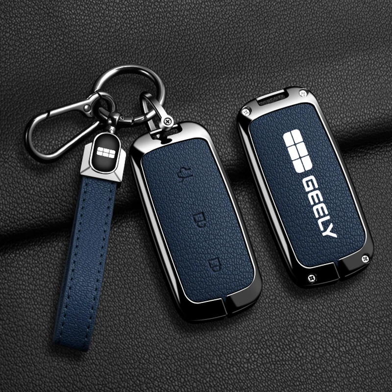 Zinc Alloy Leather Car Key Case Geely EX5 Galaxy E5 L6 L7 EMI NO.1 Proton e.MAS 7 5 E8 Starry 8 Key Holder Car Key Case
