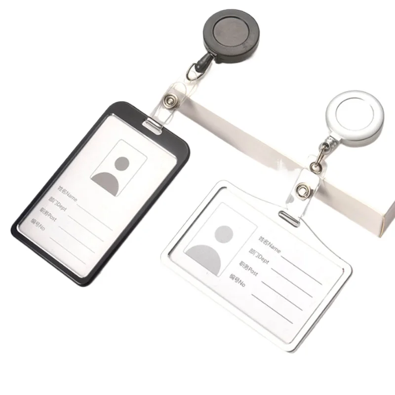 Mode Metall Karte Abdeckung Fall Bank Business Work Karten halter mit abs einziehbaren Abzeichen Rolle Lanyard Kredit ausweis Abzeichen Tasche