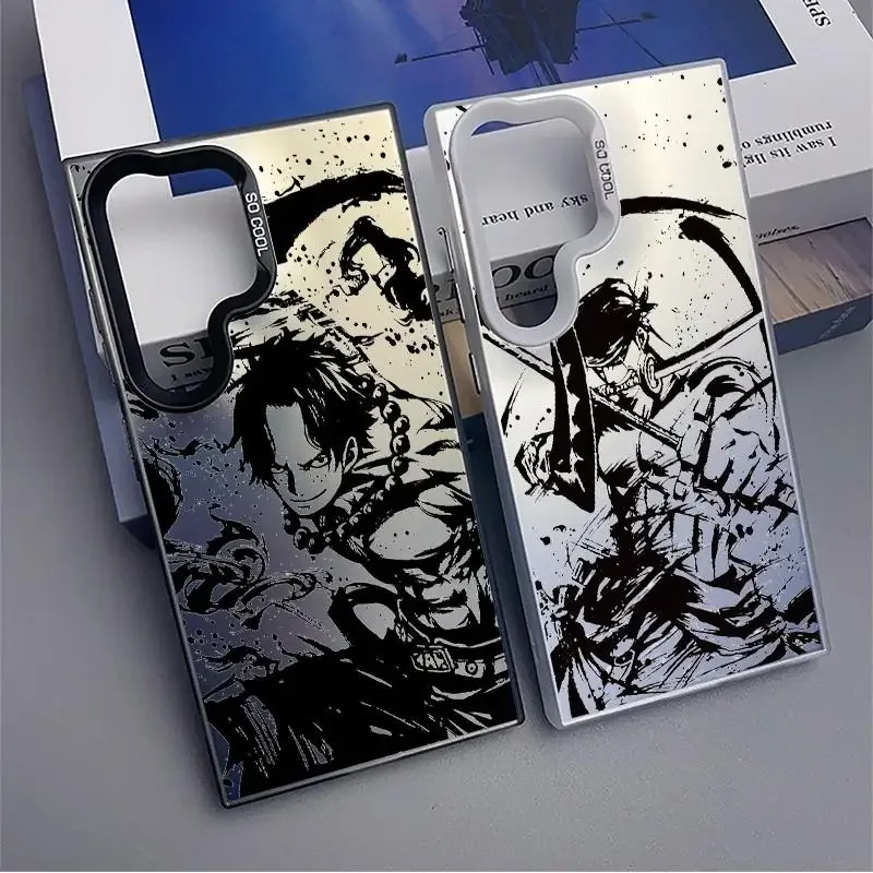 For Samsung S30 S24 S23 S22 S21 S20 Ultra Plus S24FE Shanks Colorful Frosted Laser Full Cover PC Shockproof Phone Case