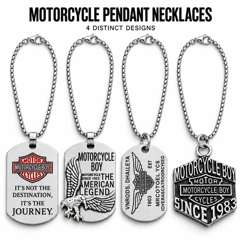 For Harley Davidson Logo Motorcycle Accessories Motorcycle Necklace Metal Pendant Bike Emblem Jewelry Rider Gift