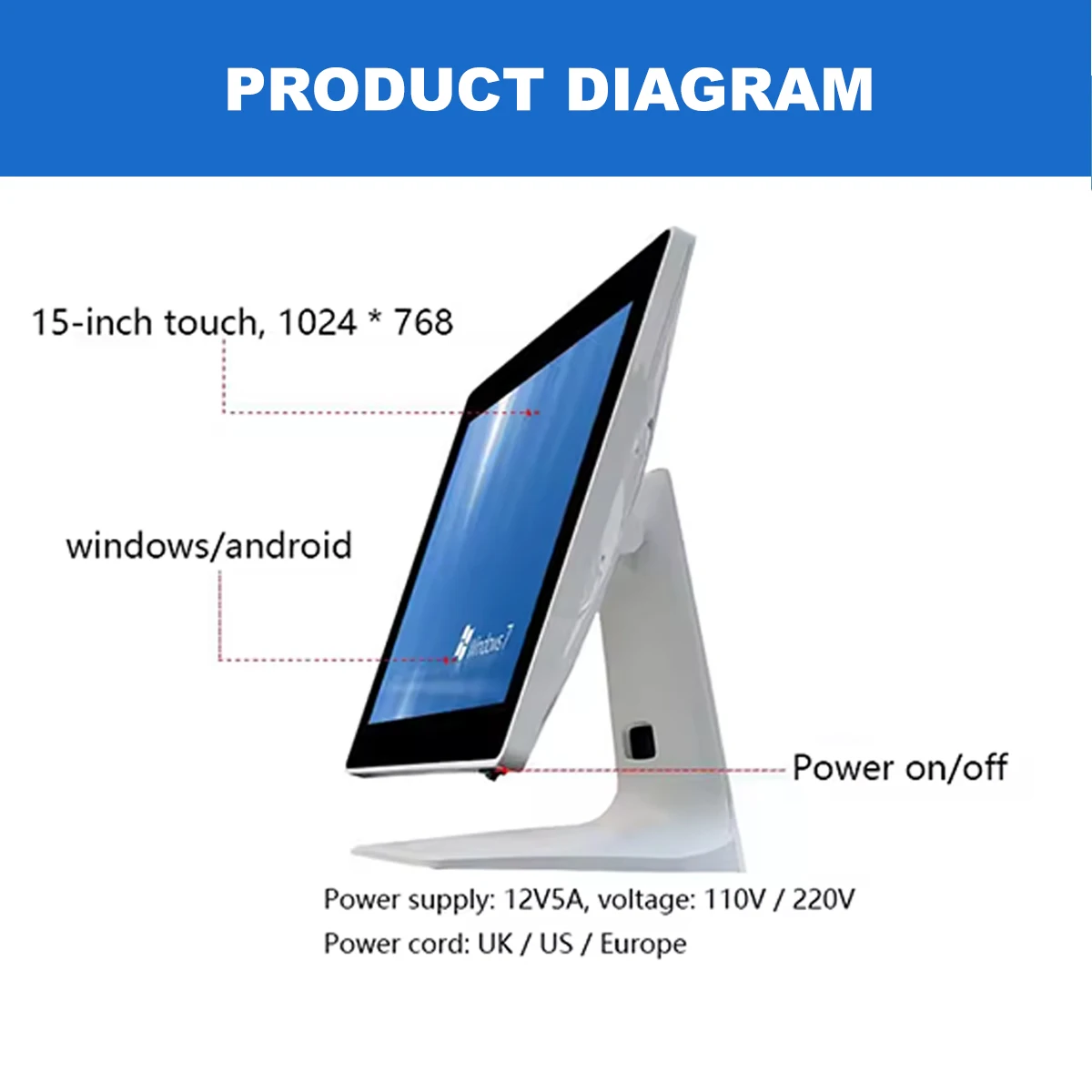 Smart Single/Screen POS Cash Register Featuring Touch Display NFC And QR Reader Compatible With Android/Windows OS