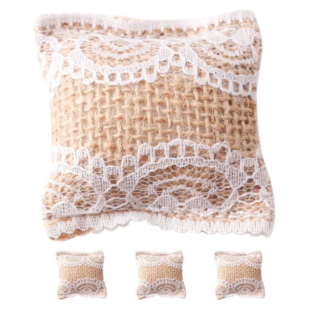 

4Pcs Mini House Pillow Ornaments Miniature Cloth Cushions Wear Resistant Decorative Fake Pillows Tabletop Mini House Accessories