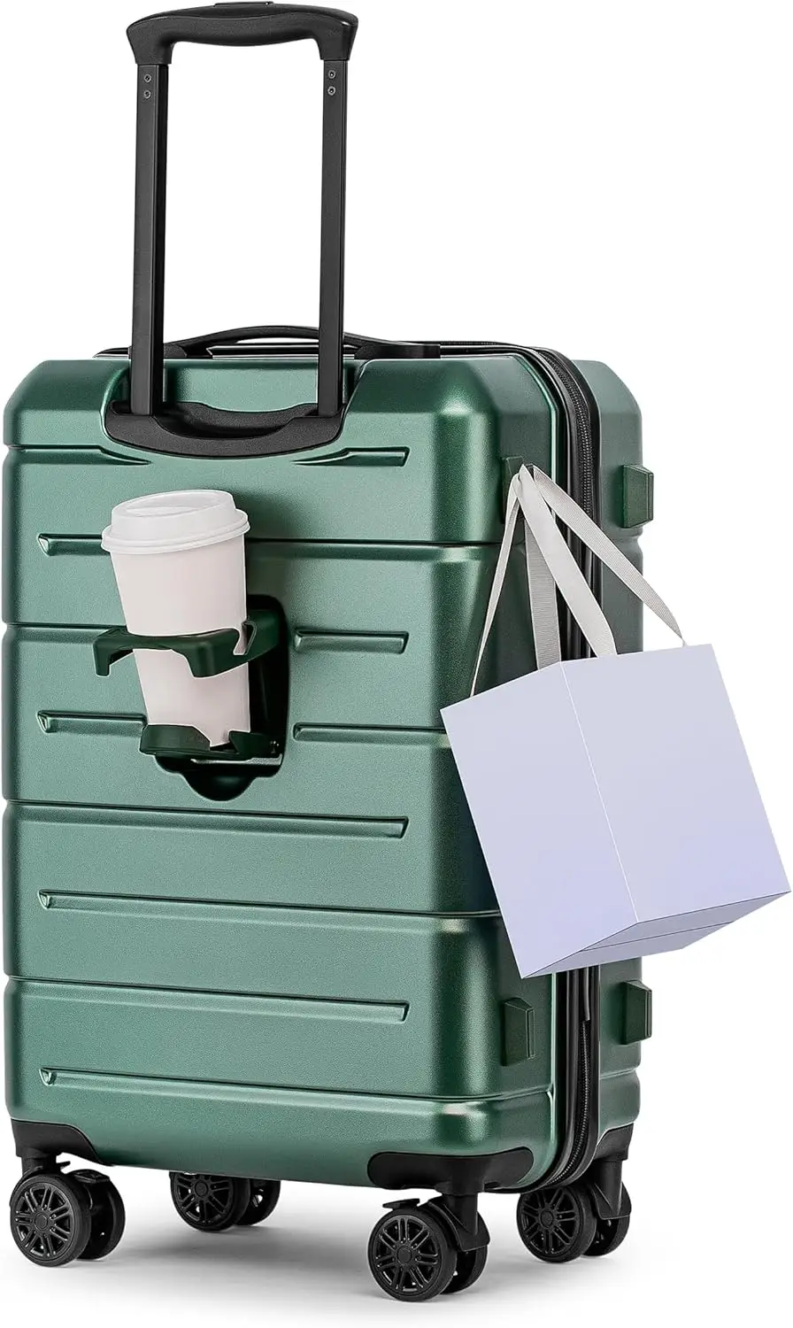 

Airline Approved Hardshell Carry-On Suitcase with Wheels, 20 Inch Travel Luggage for Men and Women, Green