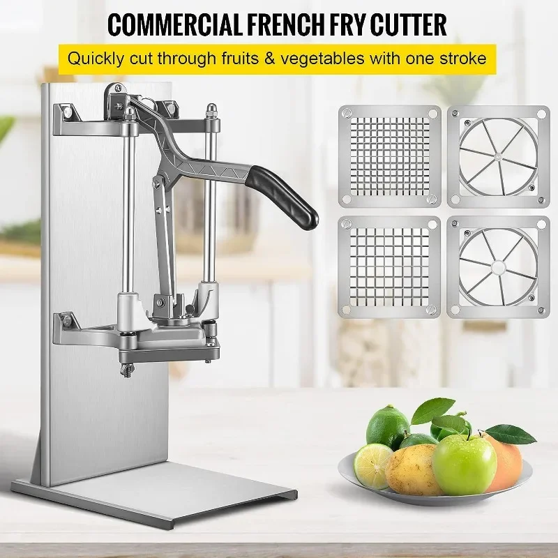 

Top Selling Commercial French Fry Cutter with 1/2″ 1/4″ and 3/8″ Blade Easy Dicer Chopper 6/8-wedge Slicer Lemon Potato Cutter