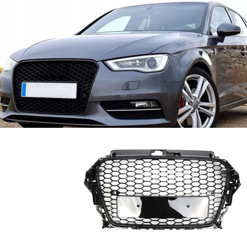 

Grille Racing Grills Car Front Bumper Radiator Grille Cover Honeycomb Mesh Compatible With A3 S3 2013-2015 8V3853651 Accessories