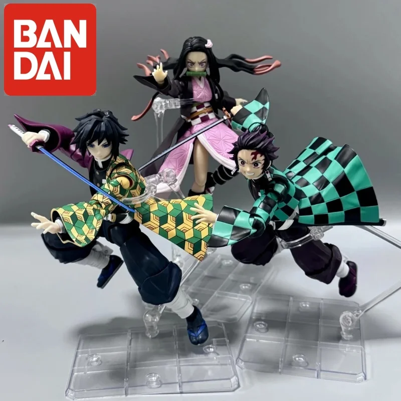 

14cm Genuine BANDAI SHF Demon Slayer Kamado Tanjirou Nezuko Tomioka Giyuur Demon Slaying Corps Anime Action Figure Birthday Gift