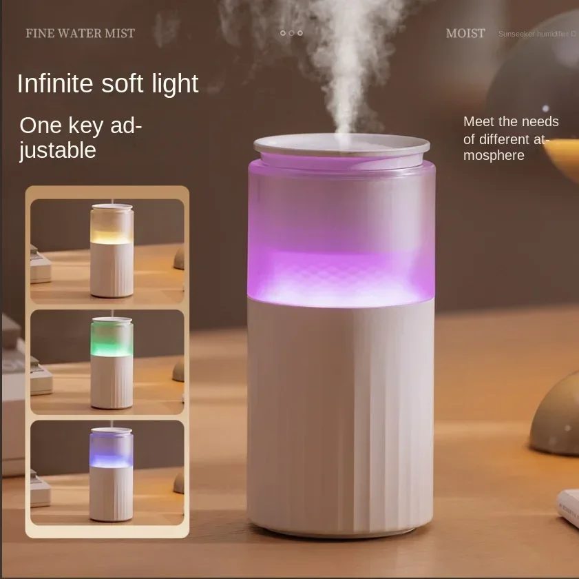 250mL Mist Humidifier Warm White Night Light RGB Lamp Quiet Cool Mist Diffuser Rechargeable  Air Humidifier