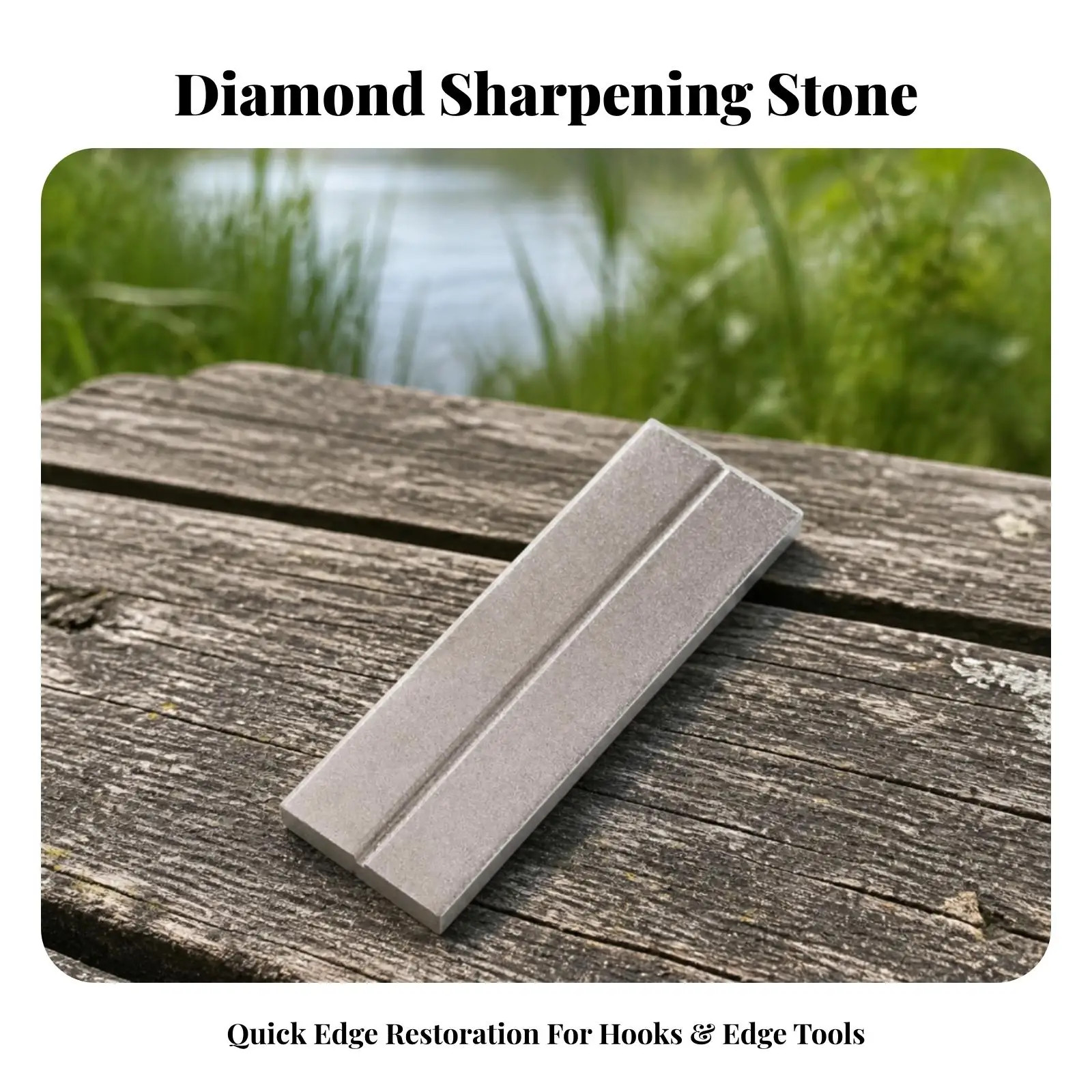Diamond Hook Sharpener Stone Portable Silver Finish Grooved Bar for Small Knives Scissors Outdoor Kitchen Essentials