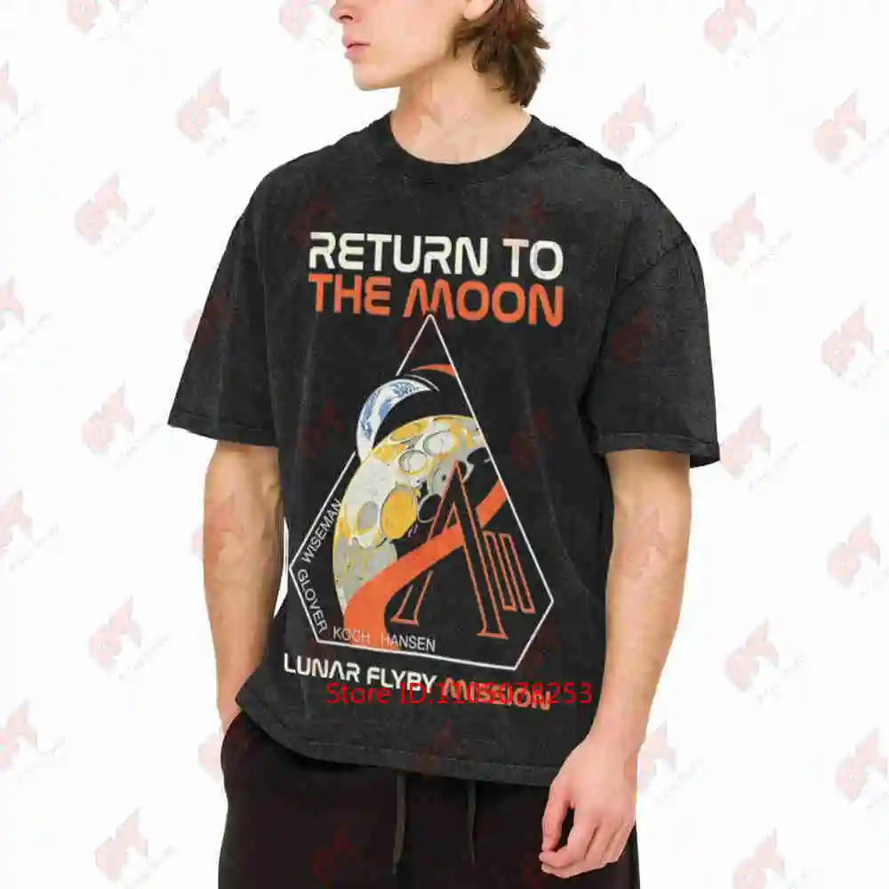 Artemis II Return To The Moon Mission Patch 2026 Vintage Washed Tee Pure Cotton T-Shirt