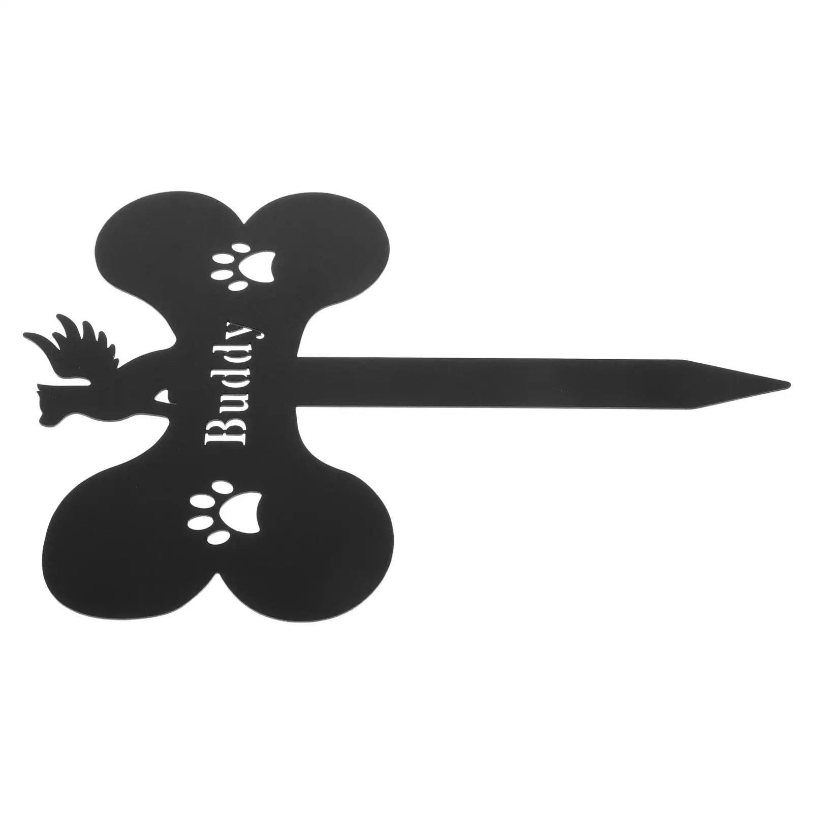 

Dog Commemorative Sign Memorial Metal Insert Black Outdoor Plaque Stakes Grave Markers Pet Marker Stake Dog Bone Shape Garden