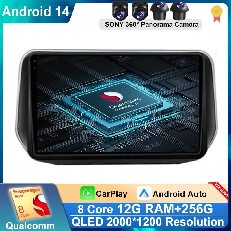 

For Hyundai Santa Fe IX45 2018 2019 2020 Android 14 Car Radio Stereo Multimedia Wireless Carplay Android Navigation GPS Auto DSP