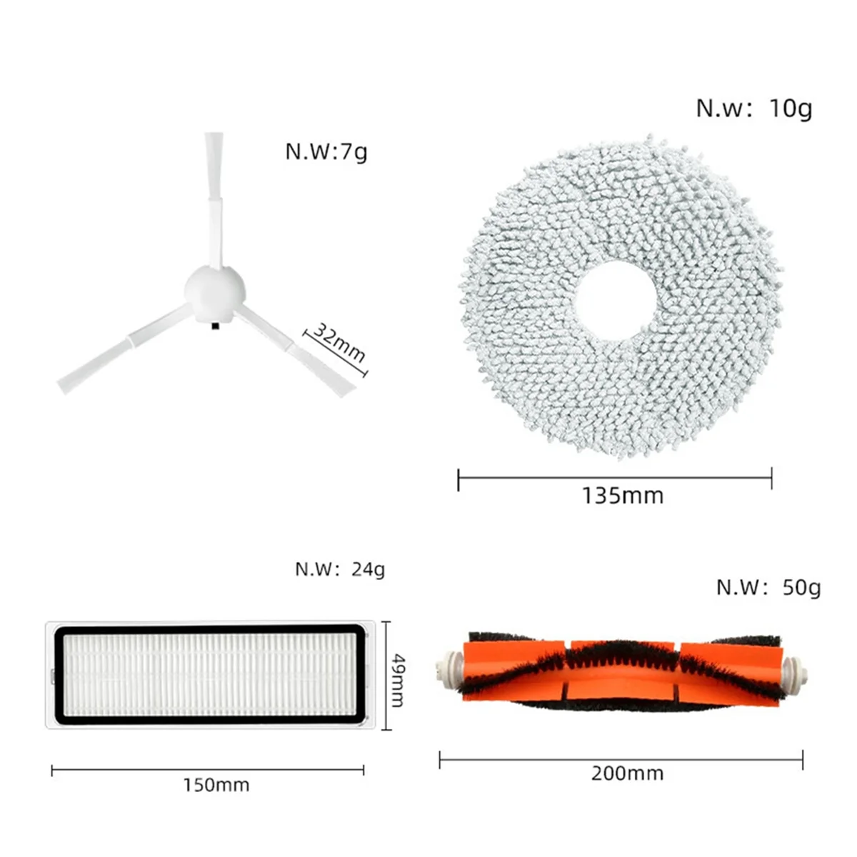 Brosse latérale principale pour aspirateur robot, filtre Hepa, vadrouille, sacs à poussière de gril, X10 +, BGSM CN, L10S Ultra, S10 Pro