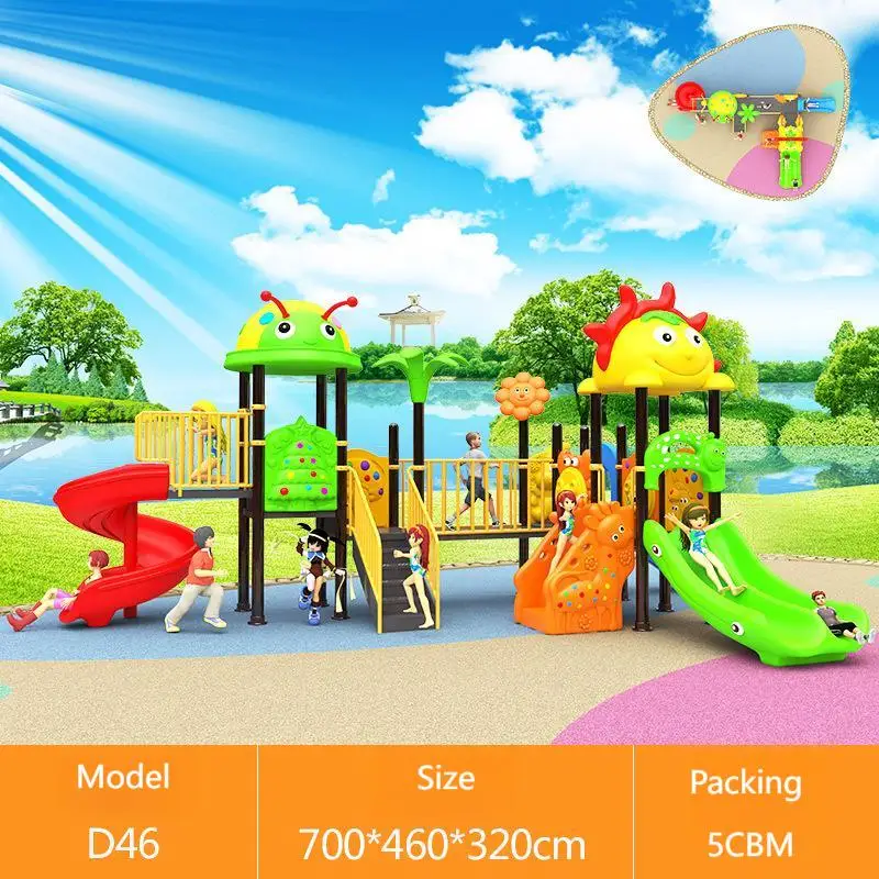 Outdoor Playground Slide for Kids Daycare PE Plastic Slide Fun Garden Amusement Park Facilities